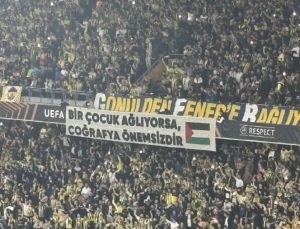 Fenerbahçe taraftarından Filistin’e destek! ’Bir çocuk ağlıyorsa coğrafya önemsizdir’